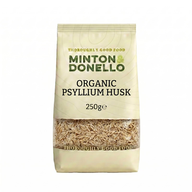 Minton & Donello 6 Pack x 250g Organic Psyllium Husk - High Fibre, Natural Digestive Support, Fine Husk Powder, Use for Baking, Smoothies & Gut Health, Vegetarian Friendly, Bulk Pack for Everyday Use - Image 1