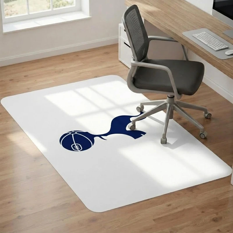 Fan Decor Tottenham Hotspur Office Chair Mat 125x100cm - Non Slip Floor Mat for Carpet or Hardwood Floor - Spurs Plastic Floor Mats for Office, Gaming - Licensed Tottenham Hotspur Gifts for Men & Boys - Image 1