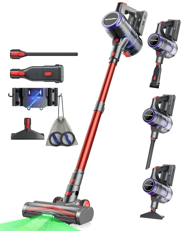 VACTechPro F02 Ultra Cordless Stick Vacuum - 600W, 50KPa