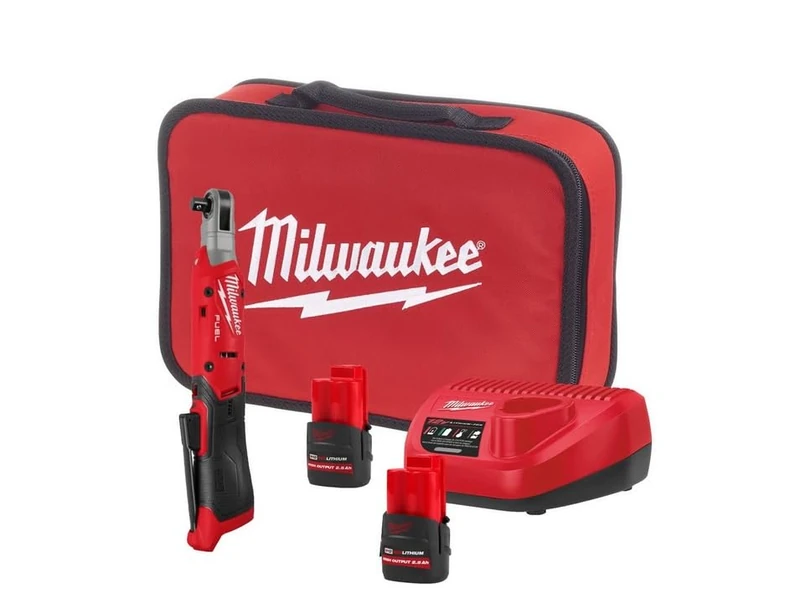 Milwaukee M12 FIR14G2-252B 12v Fuel 1/4" Ratchet Kit - 2 x 2.5ah Battery, Charger & Bag