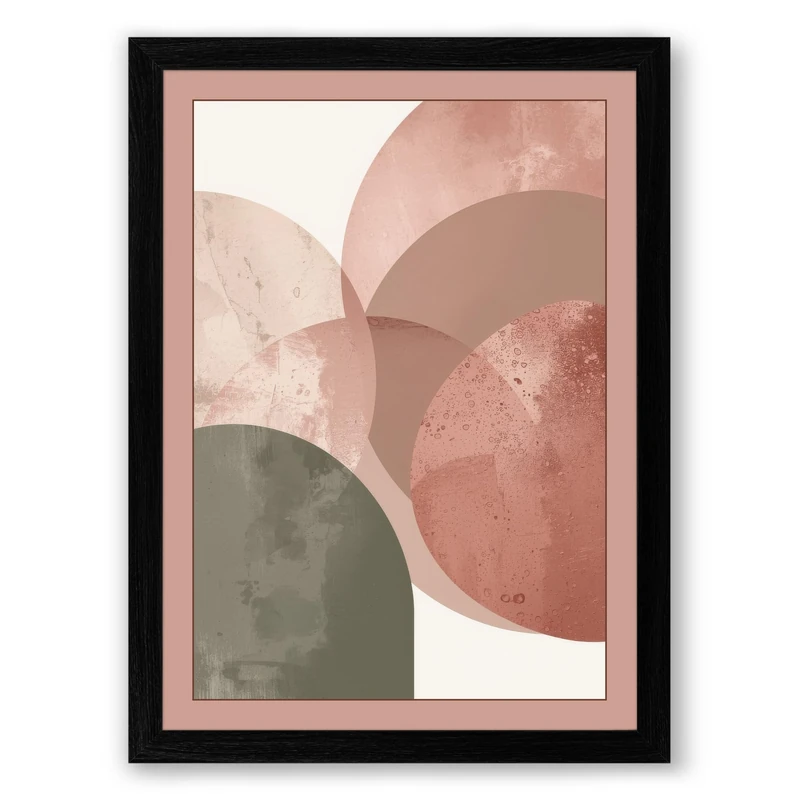 Organic Layers Minimalist Framed Wall Art Print A1 (84.1×59.4cm) Black, Wall Decor for Living Room, Bedroom, Office & Home, Ready to Hang, Art Gift