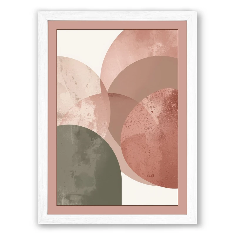 Organic Layers Minimalist Framed Wall Art Print A1 (84.1×59.4cm) White, Wall Decor for Living Room, Bedroom, Office & Home, Ready to Hang, Art Gift