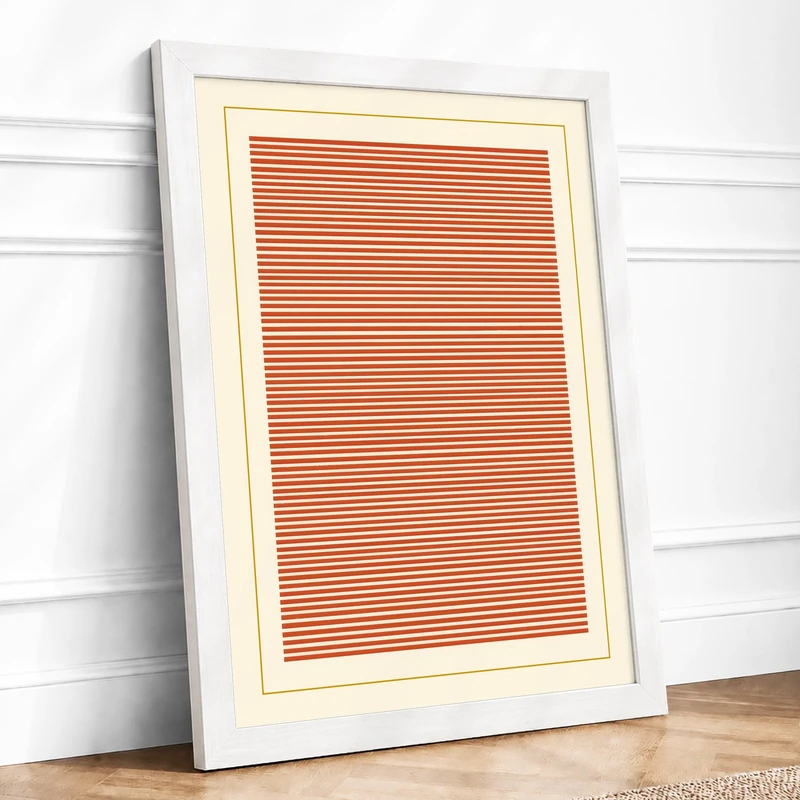 Rhythm and Line Minimalist Framed Wall Art Print A1 (84.1×59.4cm) White, Wall Decor for Living Room, Bedroom, Office & Home, Ready to Hang, Art Gift