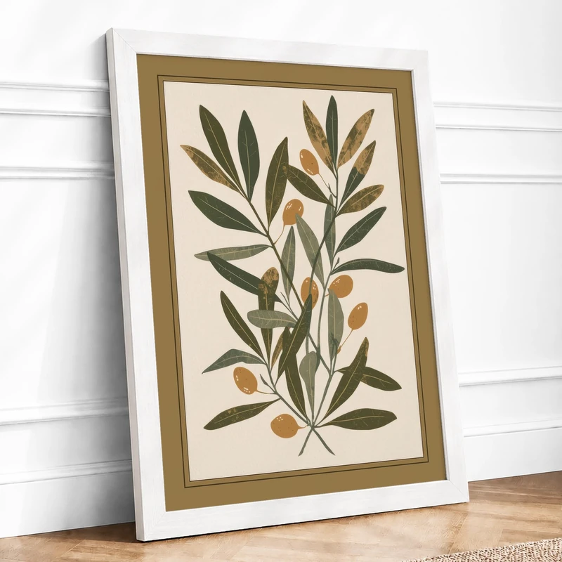 Study Plant Botanical Framed Wall Art Print A1 (84.1×59.4cm) White, Wall Decor for Living Room, Bedroom, Office & Home, Ready to Hang, Art Gift