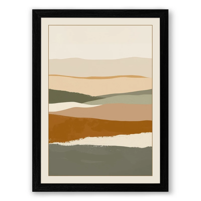 Strata Horizon Minimalist Framed Wall Art Print A1 (84.1×59.4cm) Black, Wall Decor for Living Room, Bedroom, Office & Home, Ready to Hang, Art Gift