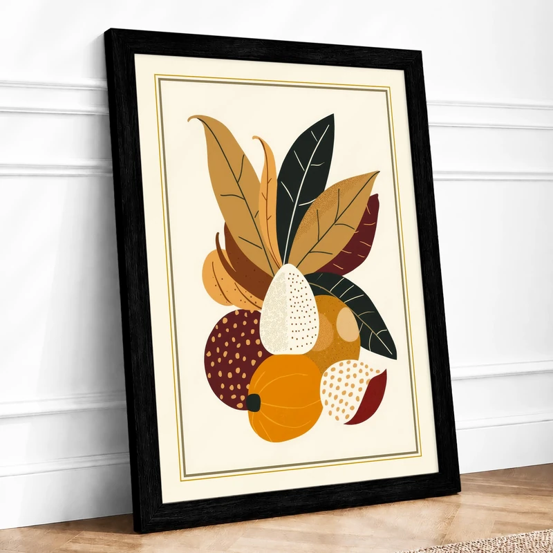 Organic Forms Geometric Framed Wall Art Print A1 (84.1×59.4cm) Black, Wall Decor for Living Room, Bedroom, Office & Home, Ready to Hang, Art Gift