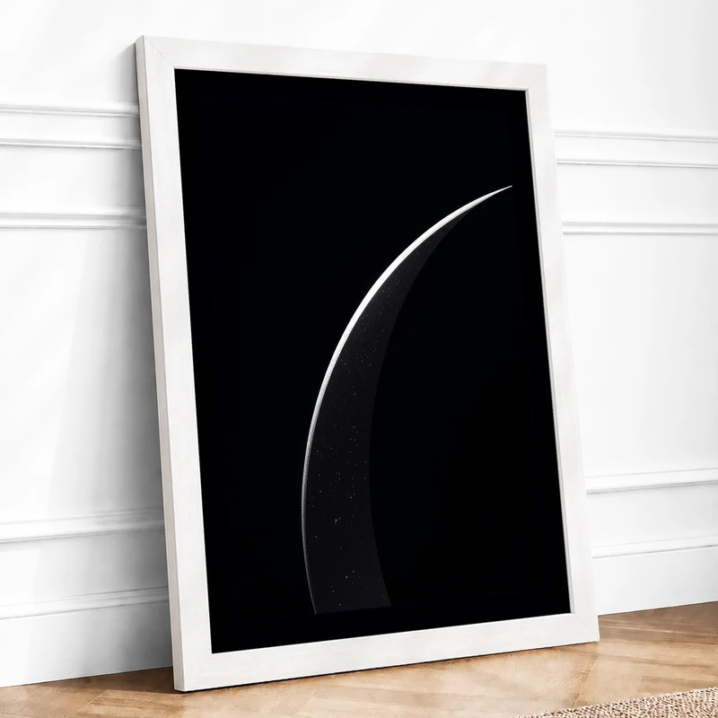 Curved Line Minimalist Framed Wall Art Print A1 (84.1×59.4cm) White, Wall Decor for Living Room, Bedroom, Office & Home, Ready to Hang, Art Gift - Image 1