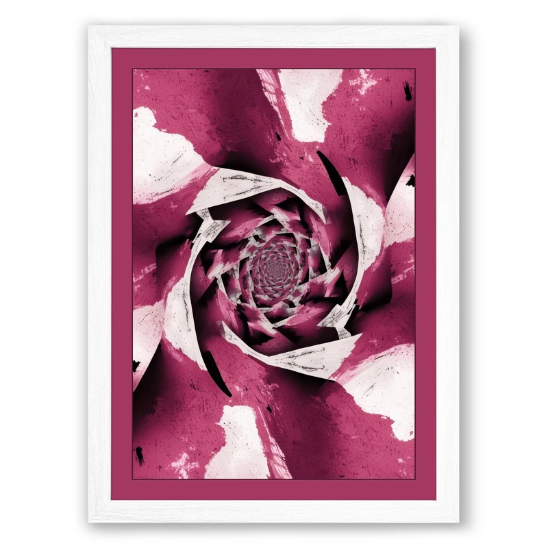Peony Heart Botanical Framed Wall Art Print A1 (84.1×59.4cm) White, Wall Decor for Living Room, Bedroom, Office & Home, Ready to Hang, Art Gift - Image 1