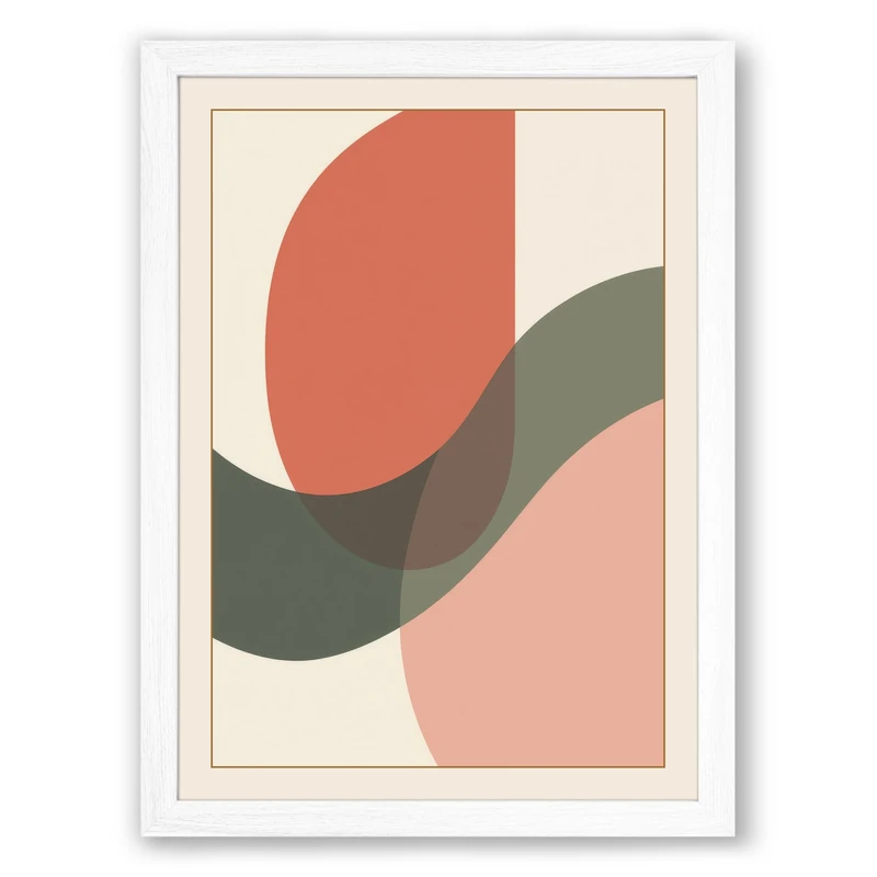 Organic Flow Minimalist Framed Wall Art Print A1 (84.1×59.4cm) White, Wall Decor for Living Room, Bedroom, Office & Home, Ready to Hang, Art Gift - Image 1