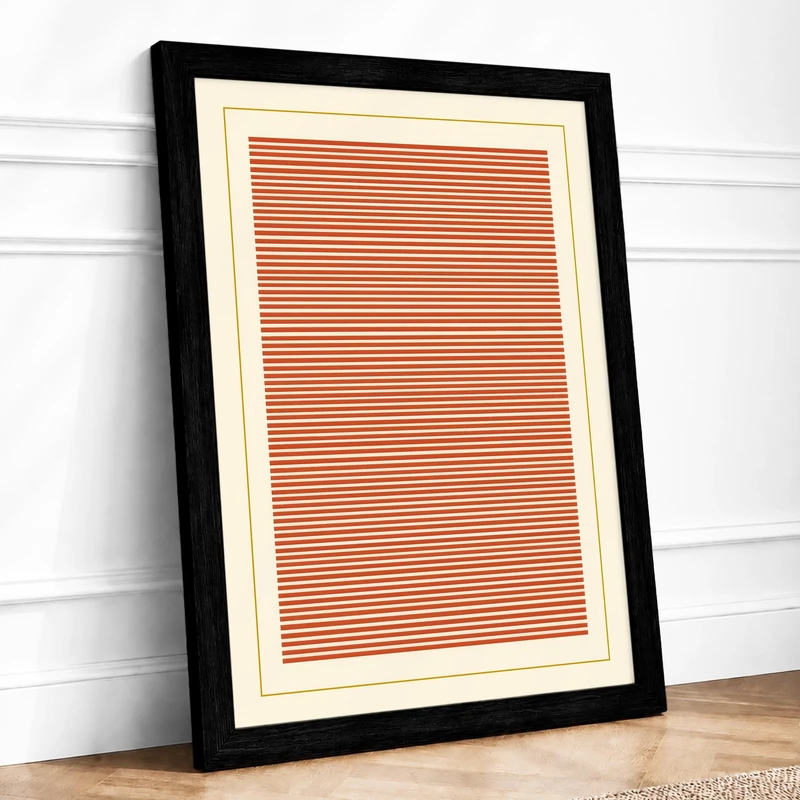 Rhythm and Line Minimalist Framed Wall Art Print A1 (84.1×59.4cm) Black, Wall Decor for Living Room, Bedroom, Office & Home, Ready to Hang, Art Gift - Image 1