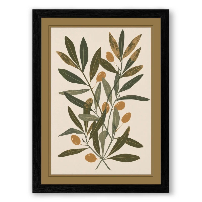 Study Plant Botanical Framed Wall Art Print A1 (84.1×59.4cm) Black, Wall Decor for Living Room, Bedroom, Office & Home, Ready to Hang, Art Gift