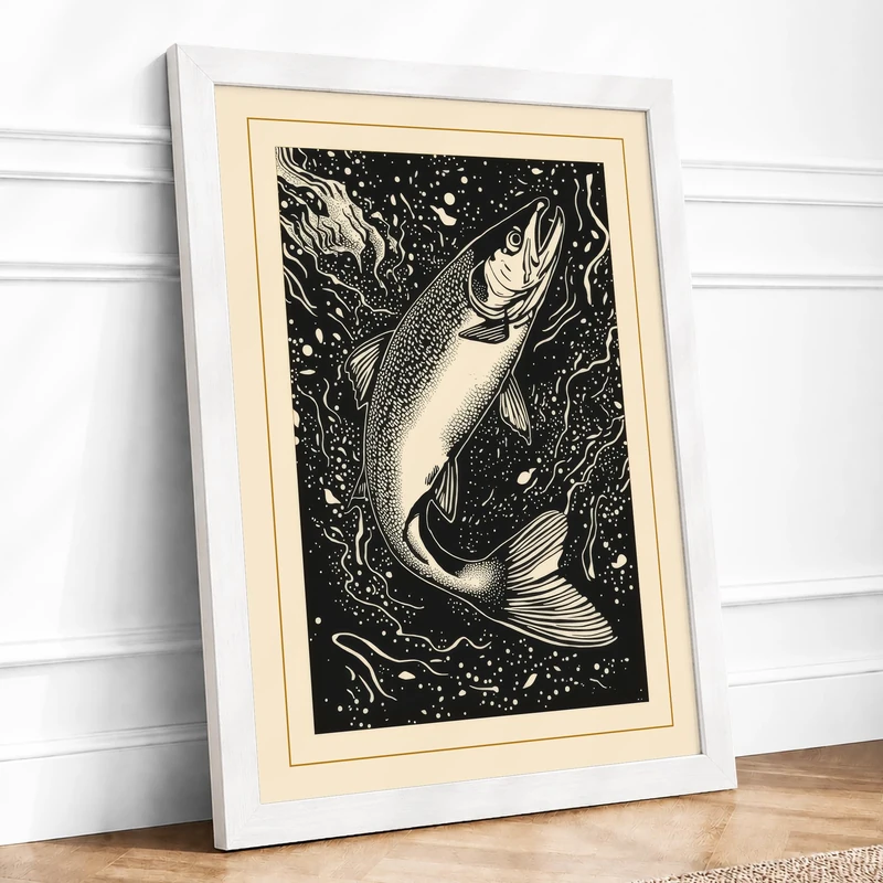 Reclining Figure in Motion Modern Framed Wall Art Print A1 (84.1×59.4cm) White, Wall Decor for Living Room, Bedroom, Office & Home, Ready to Hang, Art Gift