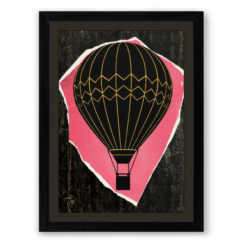 Golden Ascent Art Deco Framed Wall Art Print A1 (84.1×59.4cm) Black, Wall Decor for Living Room, Bedroom, Office & Home, Ready to Hang, Art Gift