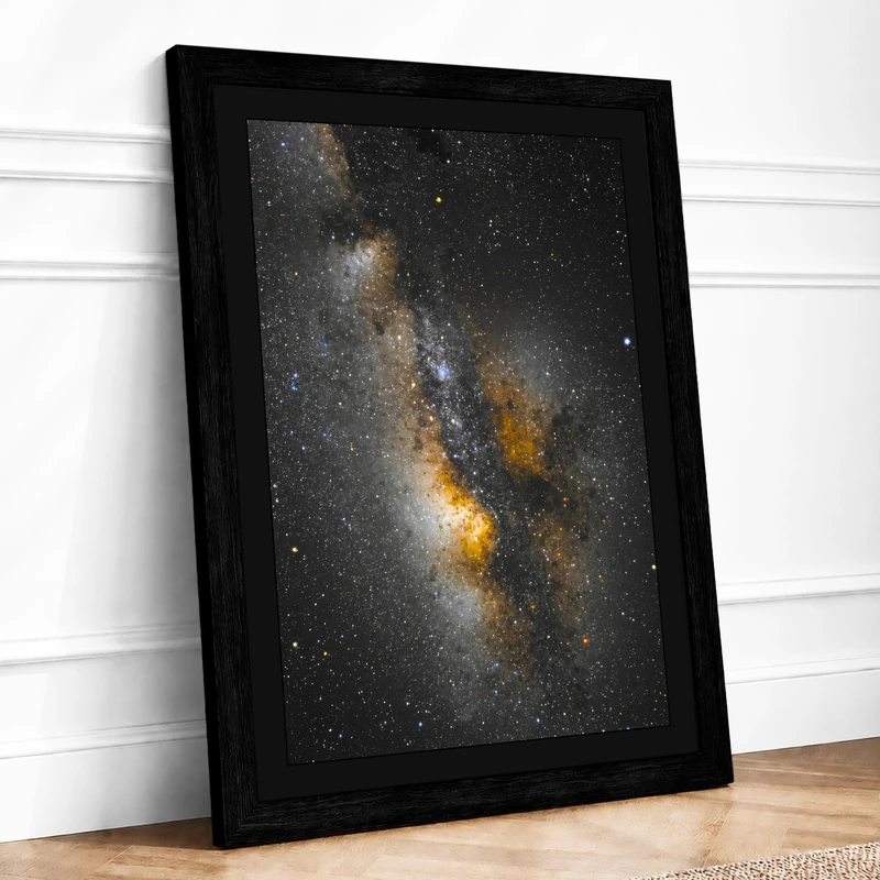 Milky Way Rising Minimalist Framed Wall Art Print A1 (84.1×59.4cm) Black, Wall Decor for Living Room, Bedroom, Office & Home, Ready to Hang, Art Gift - Image 1