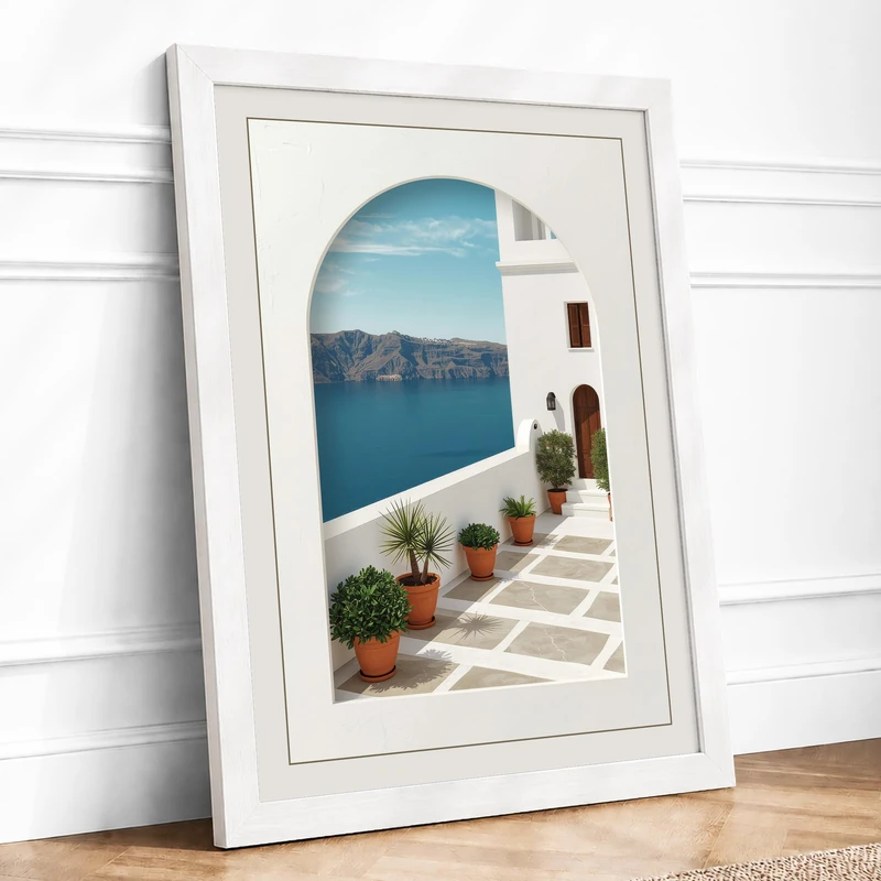 Passage to the Sea Coastal Framed Wall Art Print A1 (84.1×59.4cm) White, Wall Decor for Living Room, Bedroom, Office & Home, Ready to Hang, Art Gift - Image 1