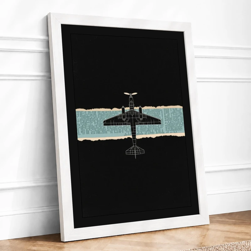 Silhouetted Skyward Minimalist Framed Wall Art Print A1 (84.1×59.4cm) White, Wall Decor for Living Room, Bedroom, Office & Home, Ready to Hang, Art Gift