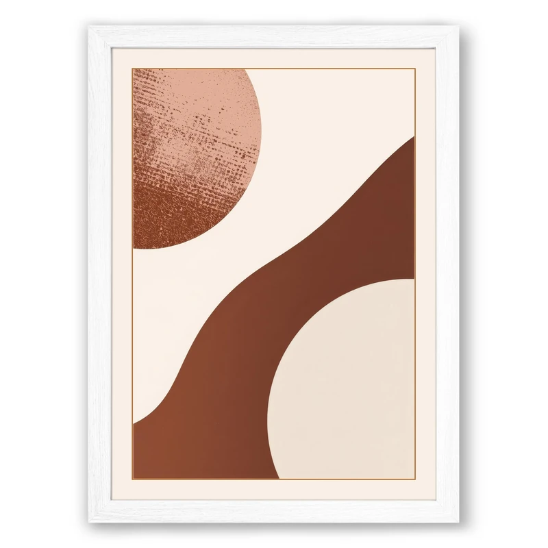 Organic Motion Minimalist Framed Wall Art Print A1 (84.1×59.4cm) White, Wall Decor for Living Room, Bedroom, Office & Home, Ready to Hang, Art Gift