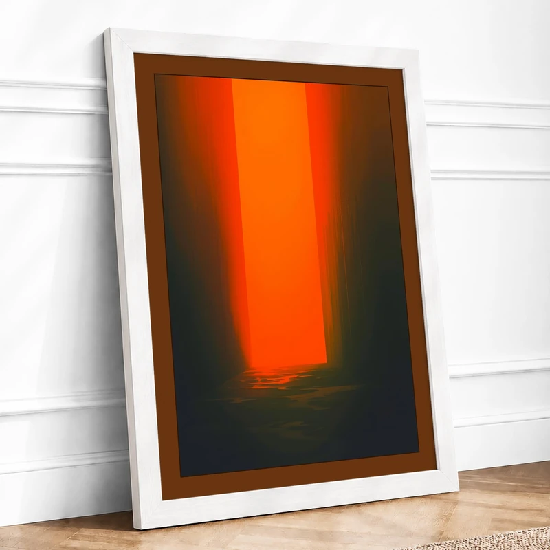 Luminous Rectangle Minimalist Framed Wall Art Print A1 (84.1×59.4cm) White, Wall Decor for Living Room, Bedroom, Office & Home, Ready to Hang, Art Gift - Image 1