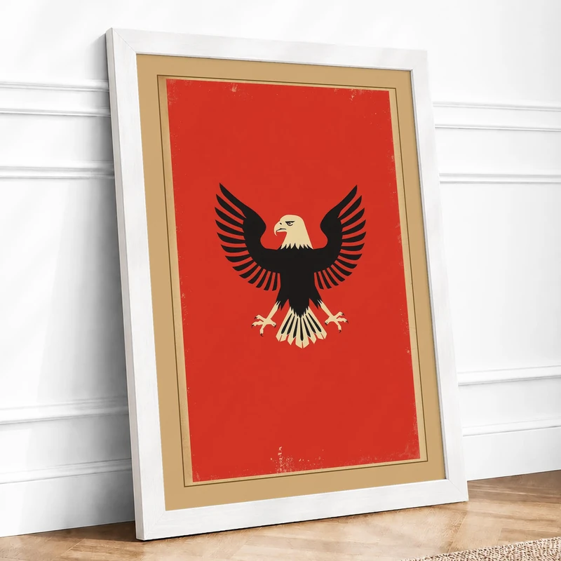 Power and Authority Retro Framed Wall Art Print A1 (84.1×59.4cm) White, Wall Decor for Living Room, Bedroom, Office & Home, Ready to Hang, Art Gift