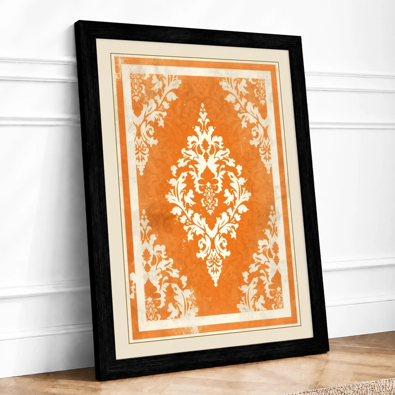 Baroque Symmetry Art Deco Framed Wall Art Print A1 (84.1×59.4cm) Black, Wall Decor for Living Room, Bedroom, Office & Home, Ready to Hang, Art Gift