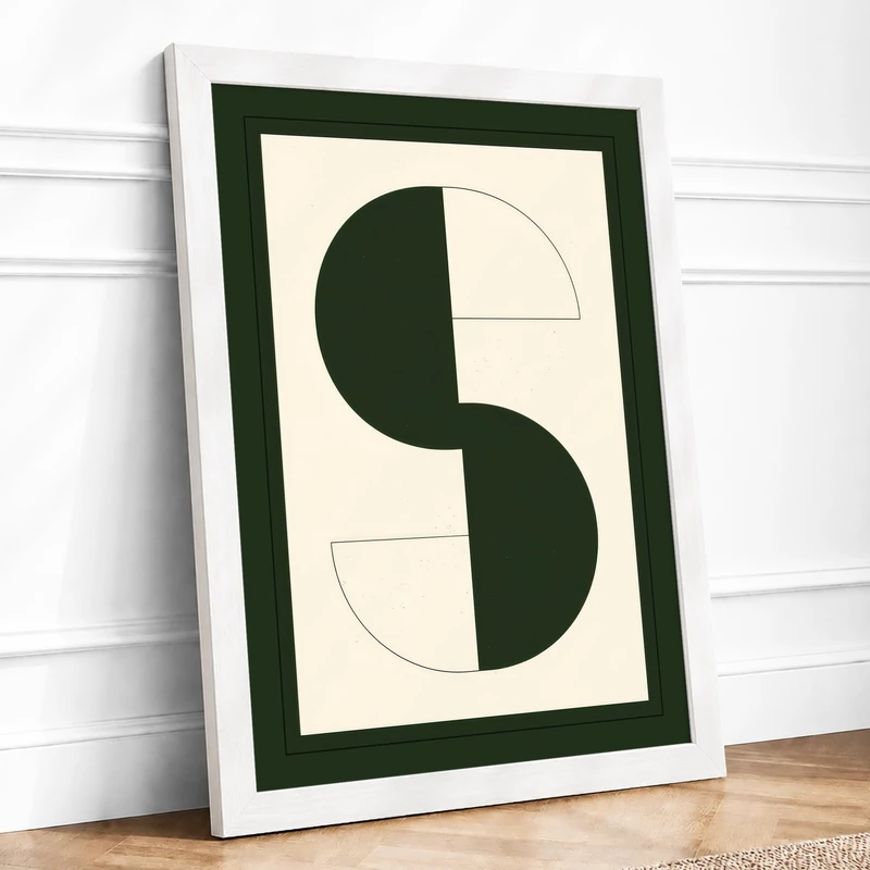 Balance Geometric Framed Wall Art Print A1 (84.1×59.4cm) White, Wall Decor for Living Room, Bedroom, Office & Home, Ready to Hang, Art Gift
