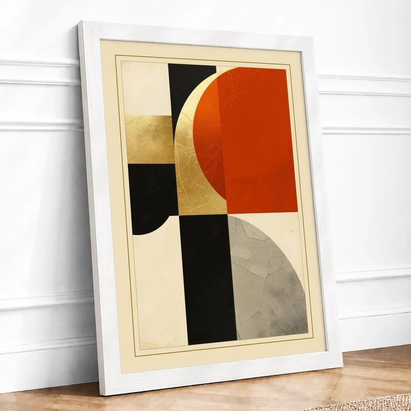Forms in Balance Minimalist Framed Wall Art Print A1 (84.1×59.4cm) White, Wall Decor for Living Room, Bedroom, Office & Home, Ready to Hang, Art Gift