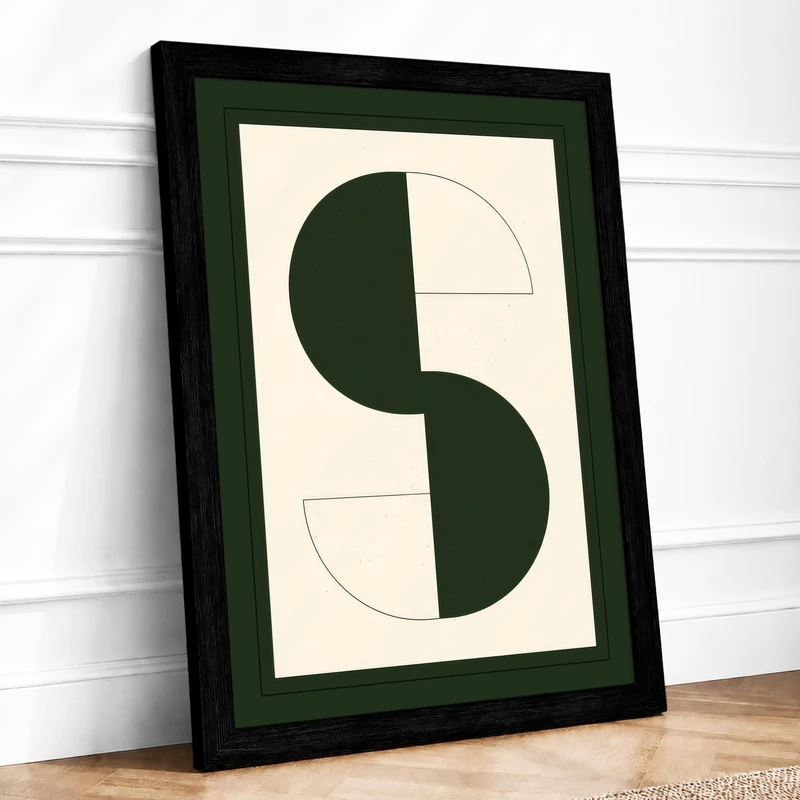 Balance Geometric Framed Wall Art Print A1 (84.1×59.4cm) Black, Wall Decor for Living Room, Bedroom, Office & Home, Ready to Hang, Art Gift