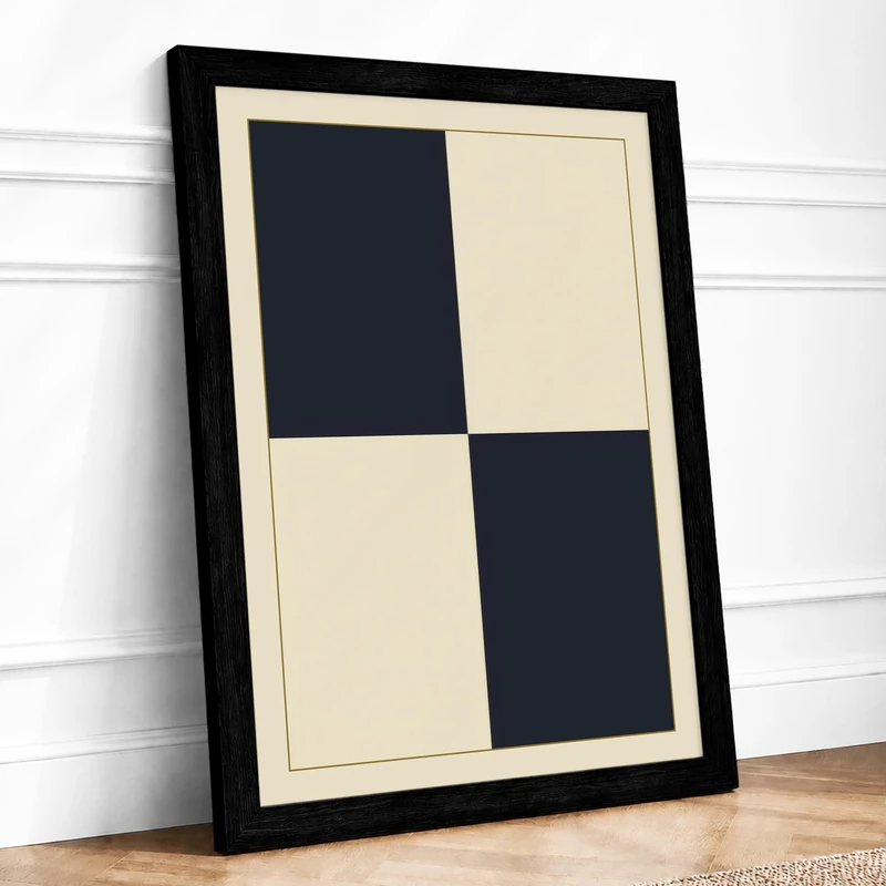 Diagonal Minimalism Minimalist Framed Wall Art Print A1 (84.1×59.4cm) Black, Wall Decor for Living Room, Bedroom, Office & Home, Ready to Hang, Art Gift