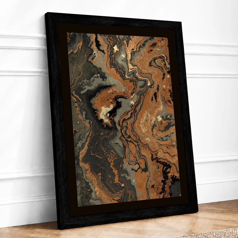 Desert Waterway Landscape Framed Wall Art Print A1 (84.1×59.4cm) Black, Wall Decor for Living Room, Bedroom, Office & Home, Ready to Hang, Art Gift - Image 1