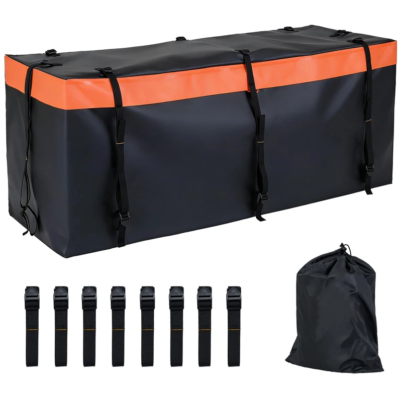 FANTASK 455 L Rear Hitch Box, 146 x 61 x 51 cm, Softshell Rear Carrier Waterproof & Foldable, Car Rear Luggage Bag with Straps & Storage Bag - Image 1