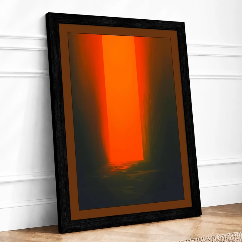 Luminous Rectangle Minimalist Framed Wall Art Print A1 (84.1×59.4cm) Black, Wall Decor for Living Room, Bedroom, Office & Home, Ready to Hang, Art Gift - Image 1