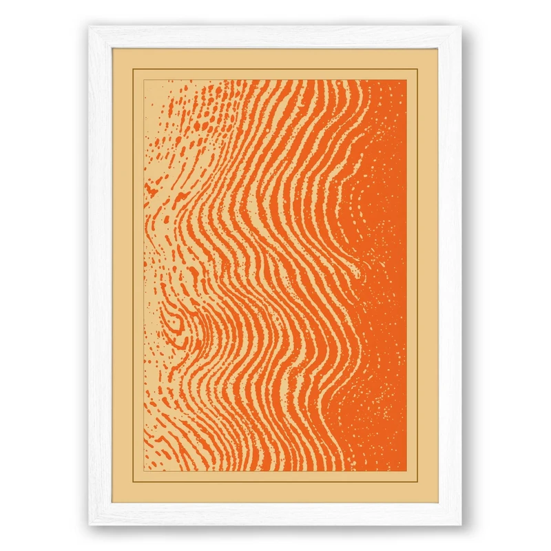 Undulating Waves Minimalist Framed Wall Art Print A1 (84.1×59.4cm) White, Wall Decor for Living Room, Bedroom, Office & Home, Ready to Hang, Art Gift