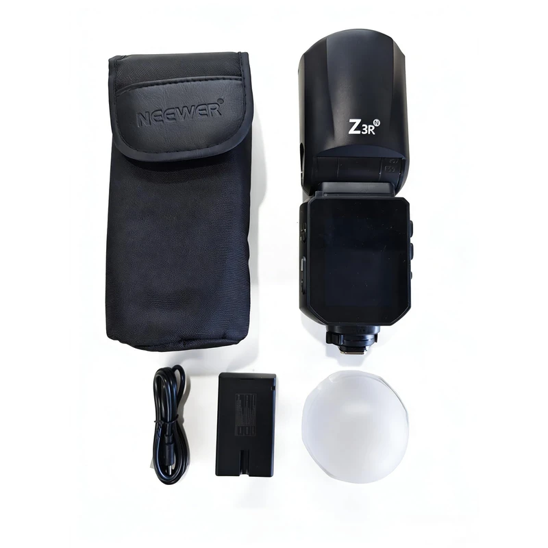 NEEWER Z3R-N Round Flash Flash, 100 Ws TTL 1/8000s HSS Flash Unit for Photography with 3000 mAh USB C Battery, Touch Screen, Adjustment Lamps, Compatible with Nikon and Godox Wireless 2.4GHz X System
