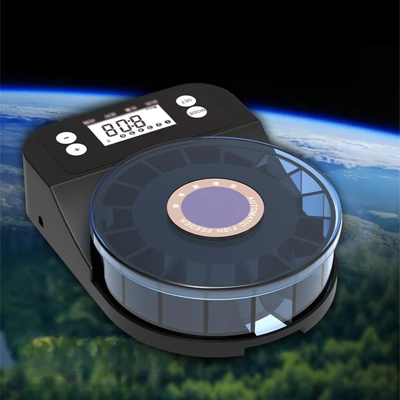 Automatic Fish Feeder Aquarium Rechargeable Automatic Fish Feeder with Timer Fish Feeder with USB Cable Timed Feeding Modes for Feeding Aquari - Image 1