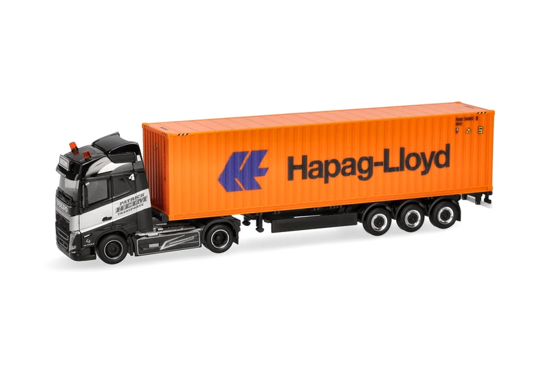 Herpa truck model Volvo FH GL 2020 container semitrailer "Patrick Heim/Hapag Lloyd", on a scale of 1:87, plastic miniature, made in Germany, model building, collectors edition - Image 1