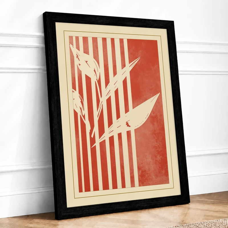 Birds in Flight Retro Framed Wall Art Print A1 (84.1×59.4cm) Black, Wall Decor for Living Room, Bedroom, Office & Home, Ready to Hang, Art Gift