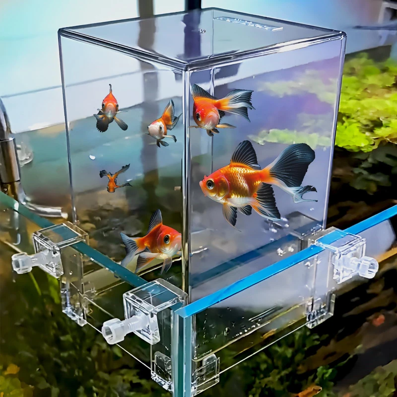 GarveeLife Acrylic Fish Tower Aquarium Negative Pressure Technology, Automatic Water Refill, Modern Floating Design, Large Transparent Container for Extended Swimming Room, Stylish