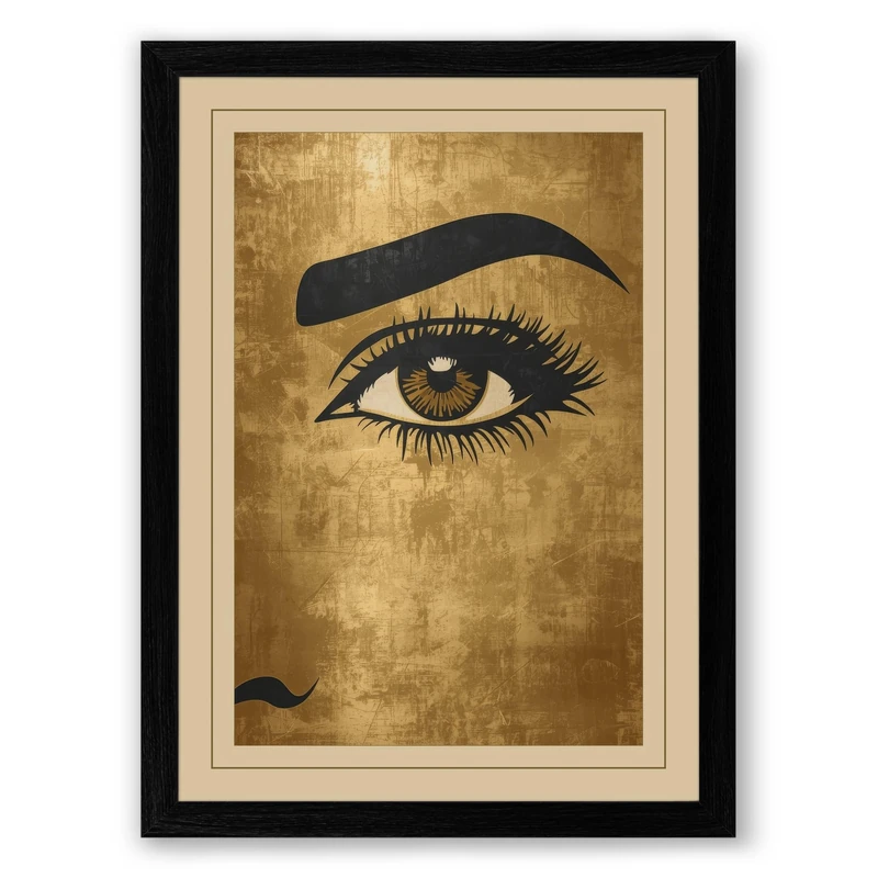 Watchful Eye Minimalist Framed Wall Art Print A1 (84.1×59.4cm) Black, Wall Decor for Living Room, Bedroom, Office & Home, Ready to Hang, Art Gift