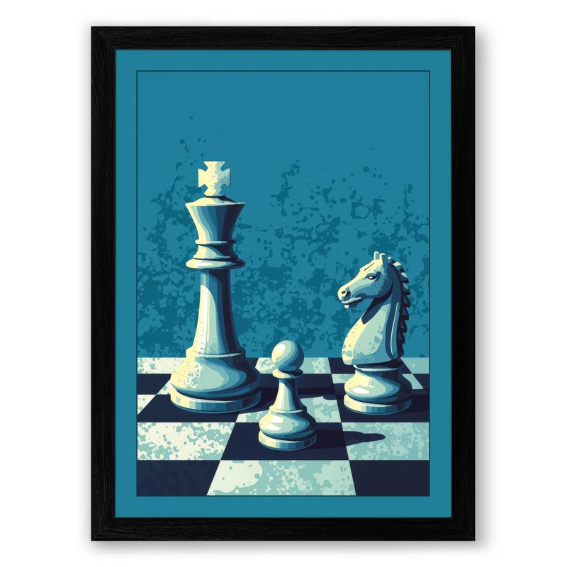 Queen's Last Stand Modern Framed Wall Art Print A1 (84.1×59.4cm) Black, Wall Decor for Living Room, Bedroom, Office & Home, Ready to Hang, Art Gift