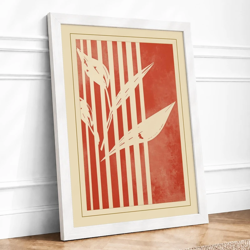 Birds in Flight Retro Framed Wall Art Print A1 (84.1×59.4cm) White, Wall Decor for Living Room, Bedroom, Office & Home, Ready to Hang, Art Gift - Image 1