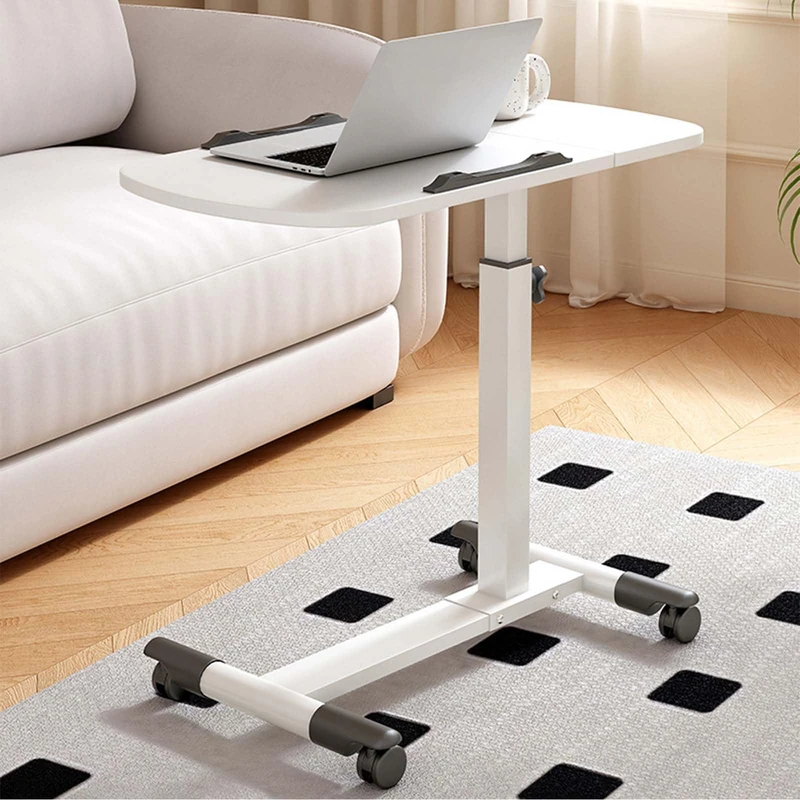 GarveeLife Height Adjustable Laptop Table with Wheels Folding Computer Desk for Bed & Sofa Tilting Table Top Portable Desk for Office & Home - White