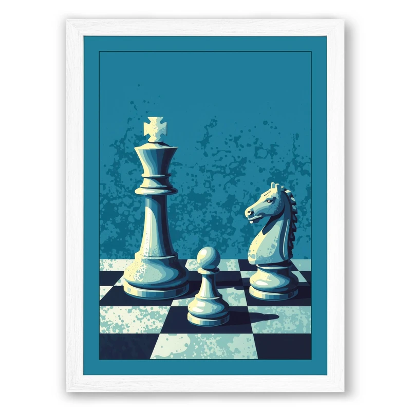 Queen's Last Stand Modern Framed Wall Art Print A1 (84.1×59.4cm) White, Wall Decor for Living Room, Bedroom, Office & Home, Ready to Hang, Art Gift - Image 1