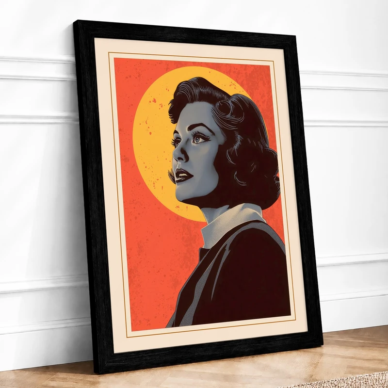 Golden Hour Portrait Retro Framed Wall Art Print A1 (84.1×59.4cm) Black, Wall Decor for Living Room, Bedroom, Office & Home, Ready to Hang, Art Gift