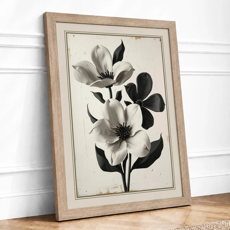 Specimen Study Botanical Framed Wall Art Print A1 (84.1×59.4cm) Oak, Wall Decor for Living Room, Bedroom, Office & Home, Ready to Hang, Art Gift