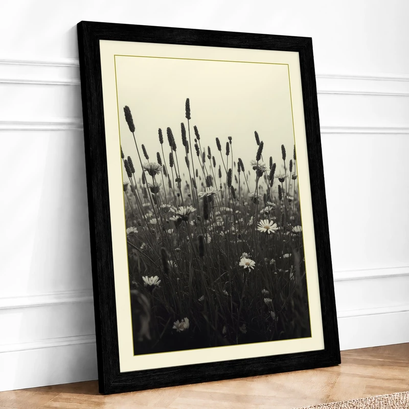 Quiet Marsh Scandinavian Framed Wall Art Print A1 (84.1×59.4cm) Black, Wall Decor for Living Room, Bedroom, Office & Home, Ready to Hang, Art Gift