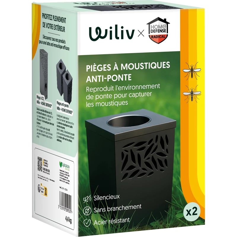 Wiliv x Home Defense Mosquito Trap for Mosquitoes and Mosquitoes Anti-Eggs – Set of 2 Outdoor Traps – Biomimicry Technology – Ideal for Balcony, Terrace & Small Spaces - Image 1