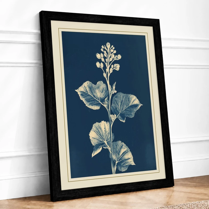 Engraving Botanical Framed Wall Art Print A1 (84.1×59.4cm) Black, Wall Decor for Living Room, Bedroom, Office & Home, Ready to Hang, Art Gift - Image 1