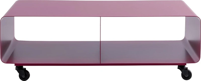 Kare Design lowboard Lounge M, pink, 90x41x30 cm, TV unit, sideboard, minimalist design, TV cabinet, on castors, steel, industrial, modern, living room