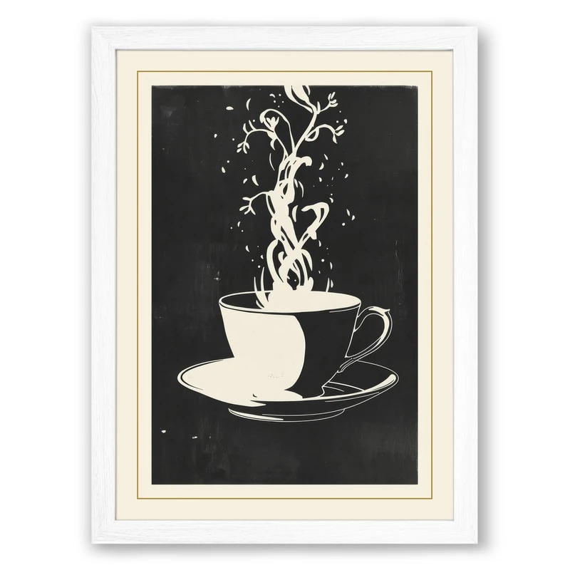 Splash in Motion Minimalist Framed Wall Art Print A1 (84.1×59.4cm) White, Wall Decor for Living Room, Bedroom, Office & Home, Ready to Hang, Art Gift