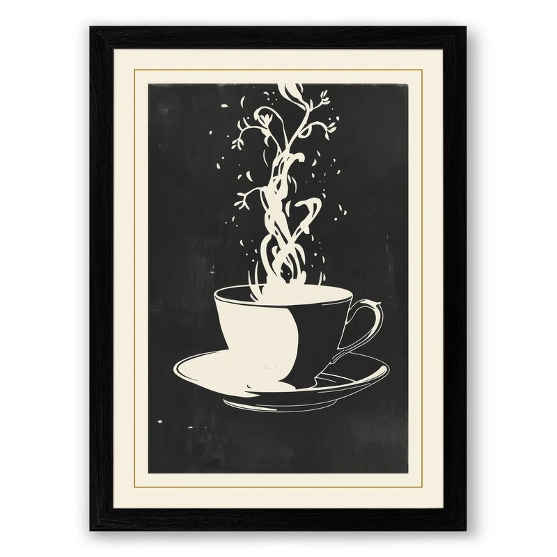 Splash in Motion Minimalist Framed Wall Art Print A1 (84.1×59.4cm) Black, Wall Decor for Living Room, Bedroom, Office & Home, Ready to Hang, Art Gift - Image 1